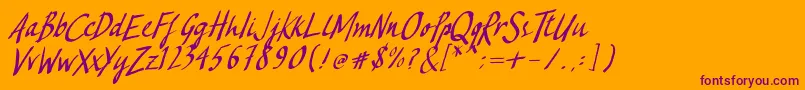 ActoneRegular Font – Purple Fonts on Orange Background