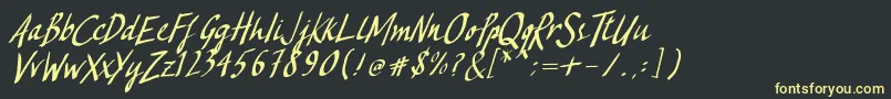 ActoneRegular Font – Yellow Fonts on Black Background