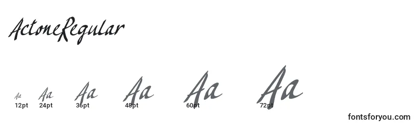 ActoneRegular Font Sizes