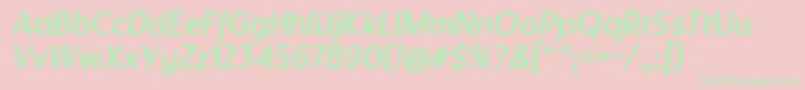 DesignosaurItalic Font – Green Fonts on Pink Background