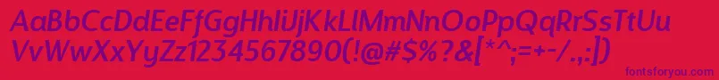 DesignosaurItalic Font – Purple Fonts on Red Background