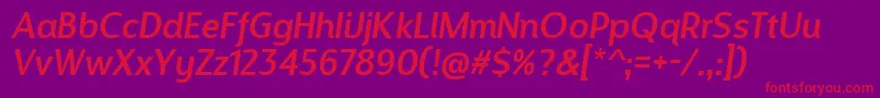 DesignosaurItalic Font – Red Fonts on Purple Background