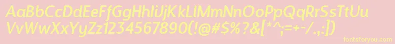 DesignosaurItalic Font – Yellow Fonts on Pink Background