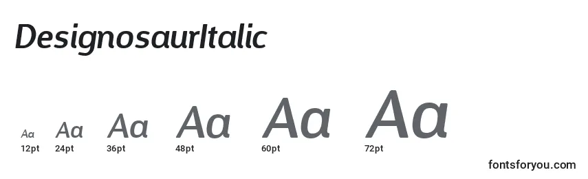 Размеры шрифта DesignosaurItalic