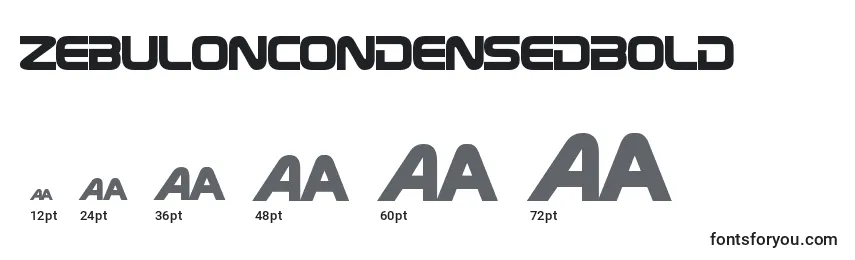Размеры шрифта ZebulonCondensedBold