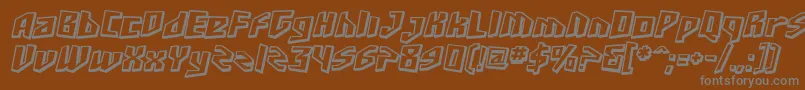フォントSfjunkcultureshaded ffy – 茶色の背景に灰色の文字