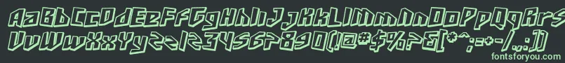フォントSfjunkcultureshaded ffy – 黒い背景に緑の文字
