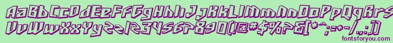 Sfjunkcultureshaded ffy Font – Purple Fonts on Green Background