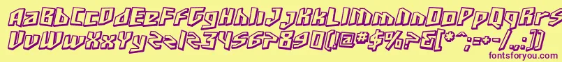 Sfjunkcultureshaded ffy Font – Purple Fonts on Yellow Background