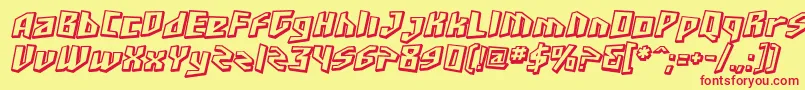 Sfjunkcultureshaded ffy Font – Red Fonts on Yellow Background