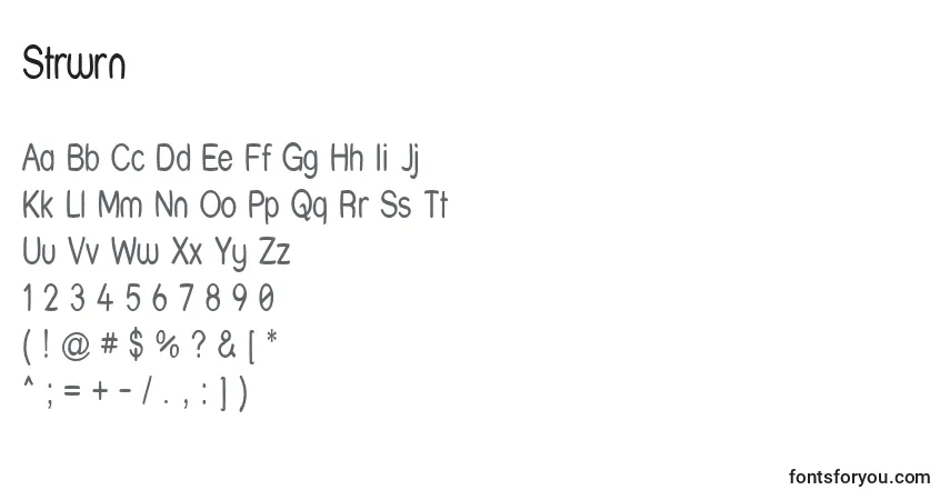 Шрифт Strwrn – алфавит, цифры, специальные символы