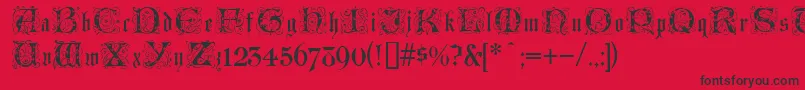 LombardinaInitialOne Font – Black Fonts on Red Background