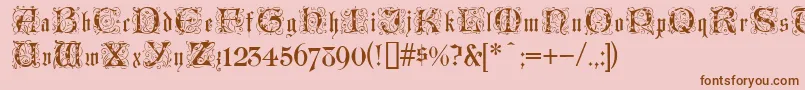 Police LombardinaInitialOne – polices brunes sur fond rose