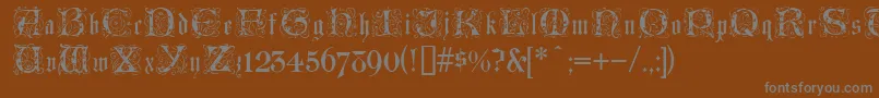 LombardinaInitialOne Font – Gray Fonts on Brown Background