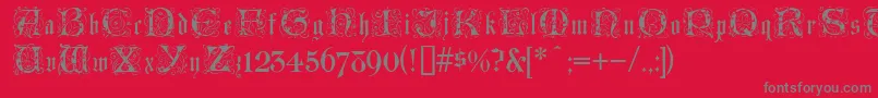LombardinaInitialOne Font – Gray Fonts on Red Background