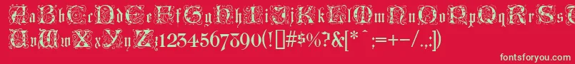 LombardinaInitialOne Font – Green Fonts on Red Background