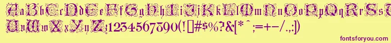 LombardinaInitialOne Font – Purple Fonts on Yellow Background