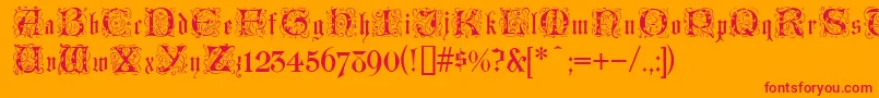 LombardinaInitialOne Font – Red Fonts on Orange Background