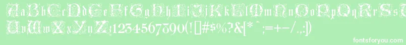 フォントLombardinaInitialOne – 緑の背景に白い文字