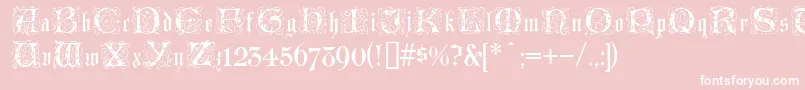 fuente LombardinaInitialOne – Fuentes Blancas Sobre Fondo Rosa