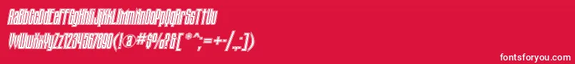 TauerninlinecttItalic-Schriftart – Weiße Schriften auf rotem Hintergrund