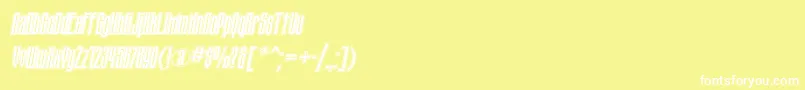 Fonte TauerninlinecttItalic – fontes brancas em um fundo amarelo