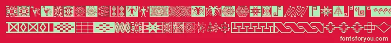 フォントIkatan – 赤い背景に緑の文字