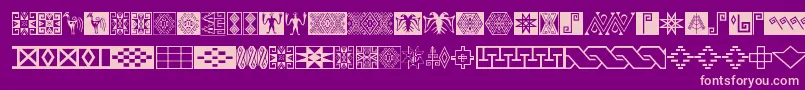 Ikatan-fontti – vaaleanpunaiset fontit violetilla taustalla