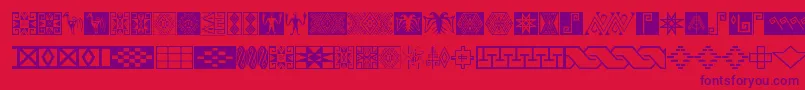 フォントIkatan – 赤い背景に紫のフォント