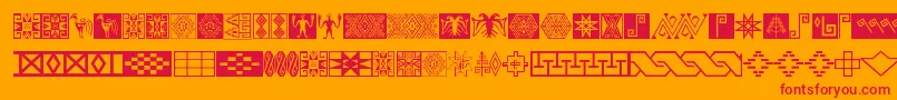 Ikatan Font – Red Fonts on Orange Background