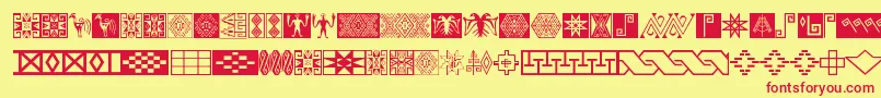 Ikatan Font – Red Fonts on Yellow Background