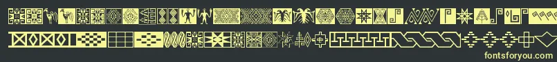 Ikatan Font – Yellow Fonts on Black Background