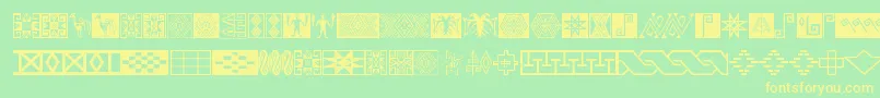 Ikatan Font – Yellow Fonts on Green Background