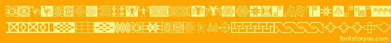 Ikatan Font – Yellow Fonts on Orange Background