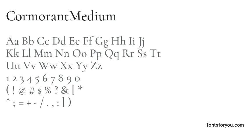 A fonte CormorantMedium – alfabeto, números, caracteres especiais