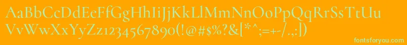 CormorantMedium Font – Green Fonts on Orange Background