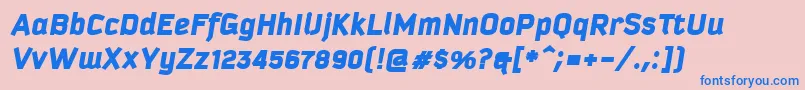 Czcionka KautivaBlackItalic – niebieskie czcionki na różowym tle