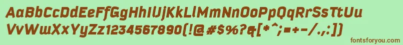 KautivaBlackItalic Font – Brown Fonts on Green Background