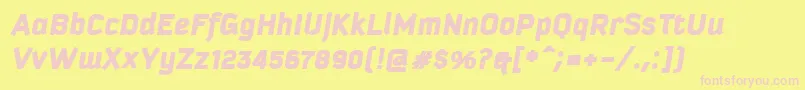 KautivaBlackItalic Font – Pink Fonts on Yellow Background