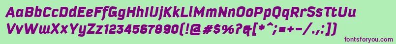 KautivaBlackItalic Font – Purple Fonts on Green Background