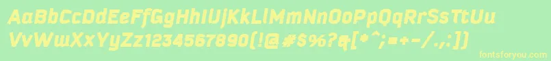 KautivaBlackItalic Font – Yellow Fonts on Green Background