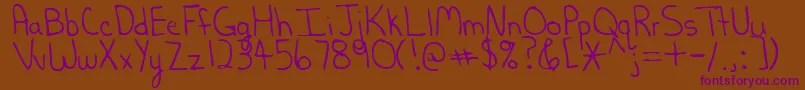 LauraRegular Font – Purple Fonts on Brown Background