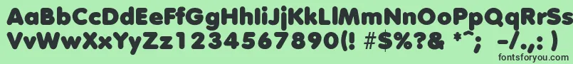 DebussyLengyar Font – Black Fonts on Green Background