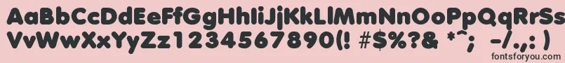 DebussyLengyar-fontti – mustat fontit vaaleanpunaisella taustalla