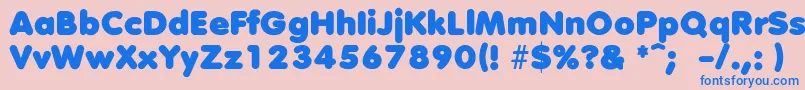 フォントDebussyLengyar – ピンクの背景に青い文字