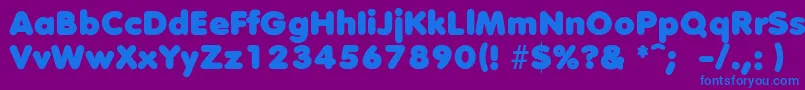 フォントDebussyLengyar – 紫色の背景に青い文字