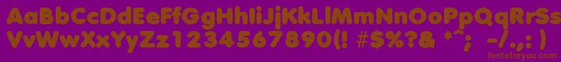 フォントDebussyLengyar – 紫色の背景に茶色のフォント