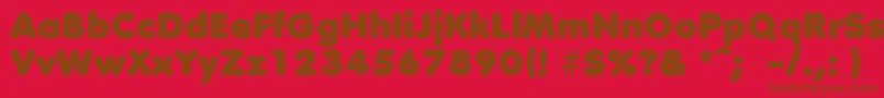 DebussyLengyar-fontti – ruskeat fontit punaisella taustalla