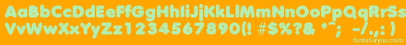 Шрифт DebussyLengyar – зелёные шрифты на оранжевом фоне