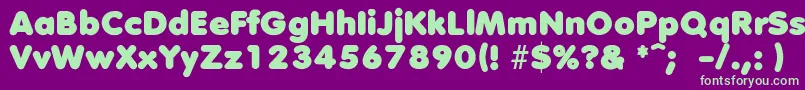 DebussyLengyar-fontti – vihreät fontit violetilla taustalla